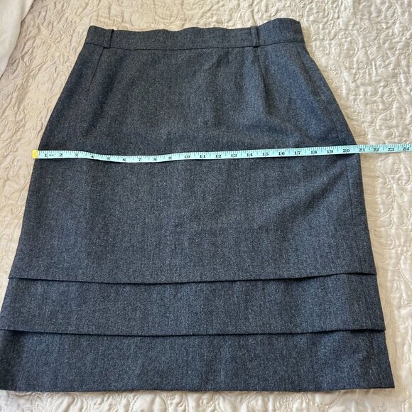 Vintage Gray Wool Tiered Pencil Skirt - Picture 5 of 6